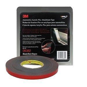 3m 06382 automotive acrylic plus attachment tape black 1/2 inch x 20 yards