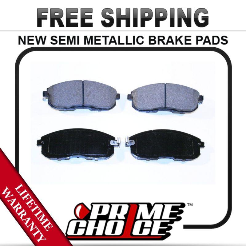 Front semi metallic disc brake pad kit full set with lifetime warranty