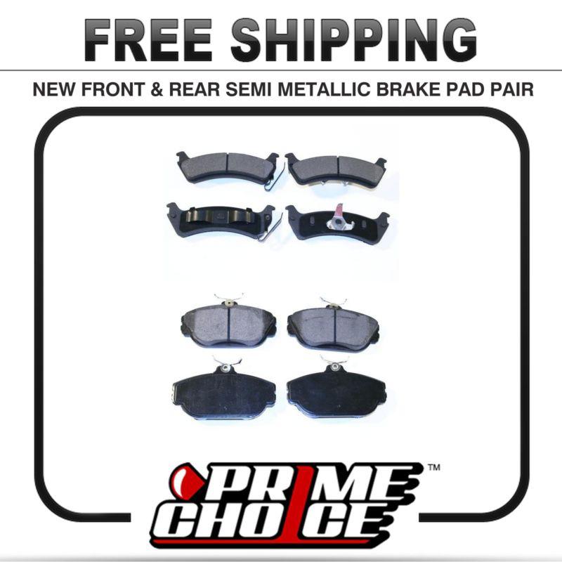 Premium front & rear metallic disc brake pads 2 full complete sets 4 pair 8 pads