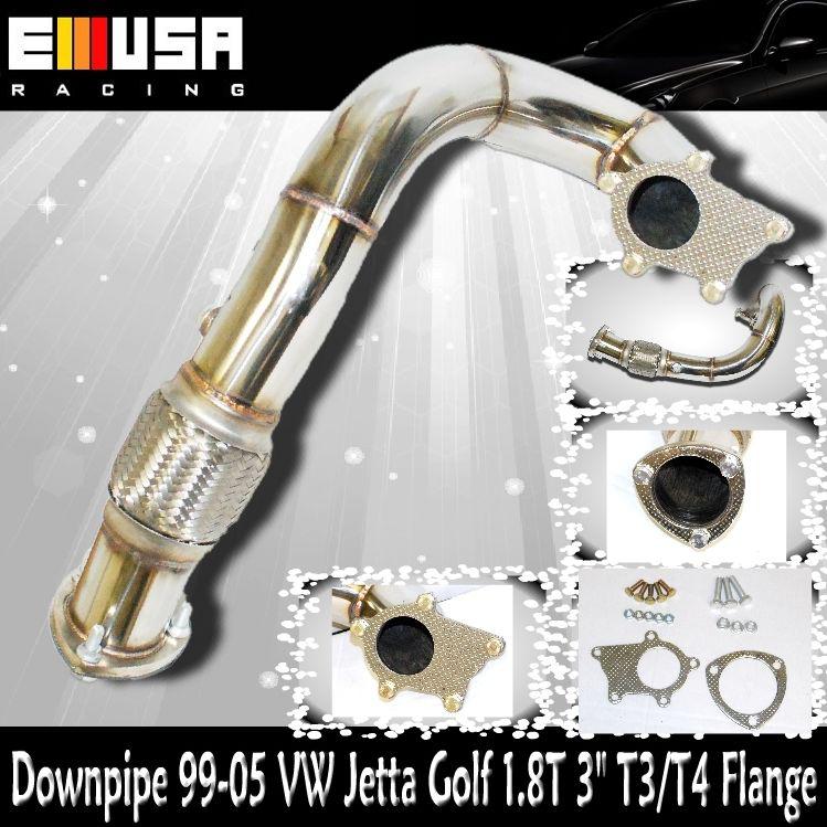 99-05 vw jetta golf 1.8t / audi tt a4 1.8l turbo elbow downpipe 3" t3/t4 5 bolt 