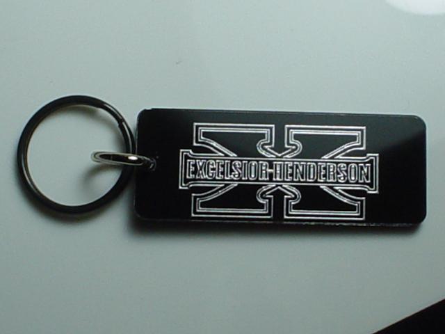 Excelsior henderson key chain fob black & chrome ol