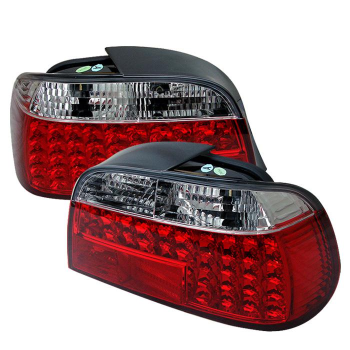 Spyder bmw e38 7-series 95-01 led tail lights - red clear