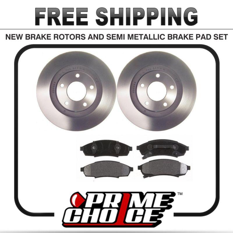 Premium front metallic brake pads and disc rotors complete kit left & right pair