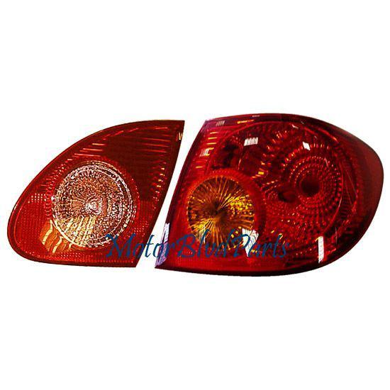 03 04 corolla tail lamps rear light driver left 2pc set