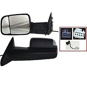 Textured power heated side view door mirror assembly pair set driver+passenger