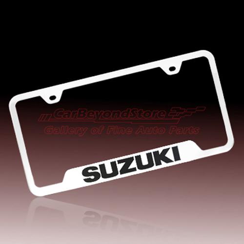 Suzuki chrome stainless steel license plate frame, lifetime warranty + free gift