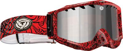 Triple 9 saint goggle smoking gun red w/ chrome/hd amber lens 37-2303