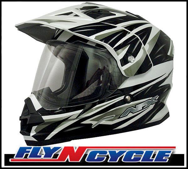 Afx fx-39 dual sport medium black multi motorcycle full face helmet dot ece md