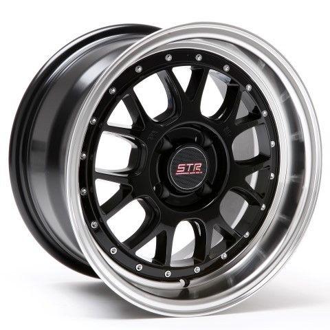 15'' str 502 black machine lip 15x8 4x100 +10 dc2 integra ek eg honda civic