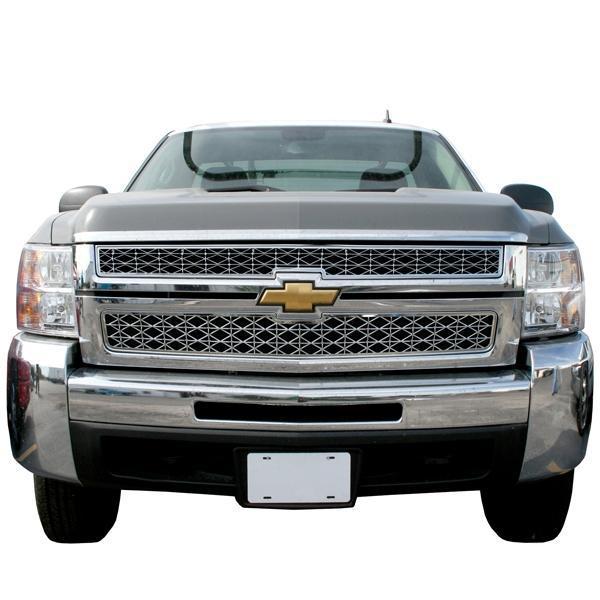 '07 08 09 10 chevrolet silverado 2500 3500 hd abs chrome grille insert gi/46 new