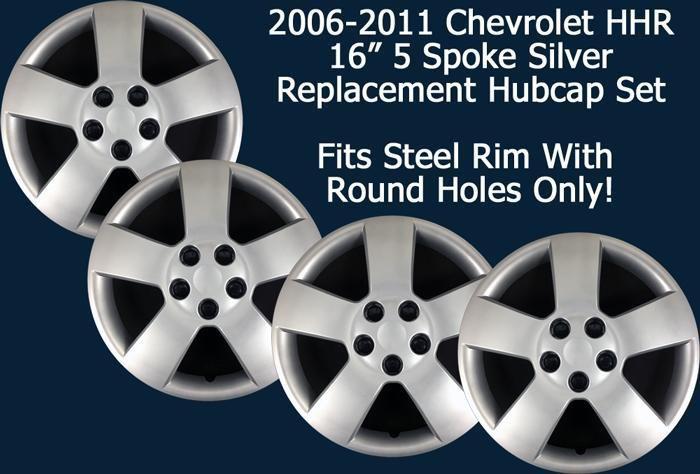 '06-11 chevrolet hhr ls 16" silver bolt on hubcaps set/4 459-16s fits base rim