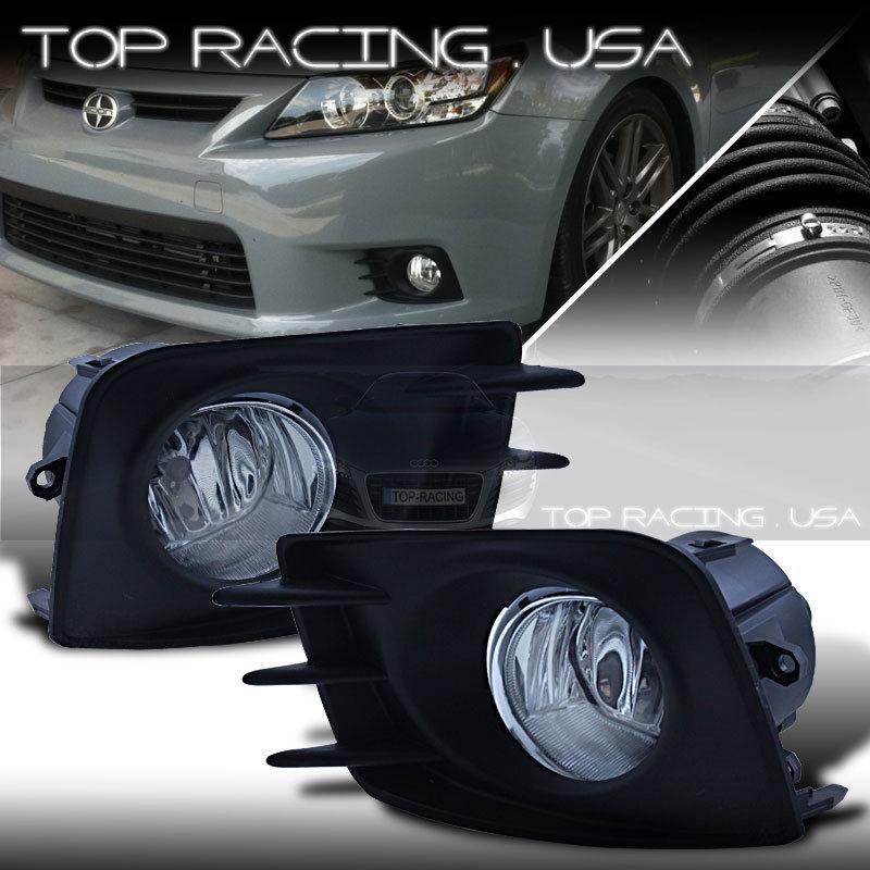 11-13 scion tc clear lens oe style bumper fog lights lamps w/ switch