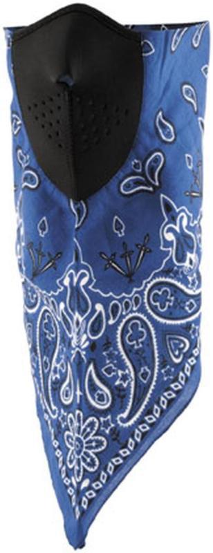 Zan cold weather neodanna adult 100% cotton facemask/bandana,blue paisley,osfm