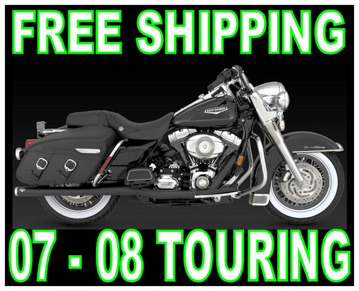 Vance & hines black bigshot big shot dual exhaust system kit harley touring