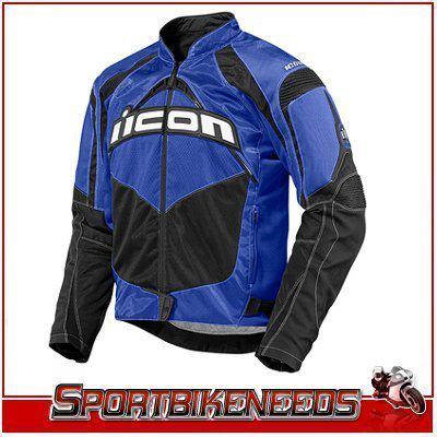 Icon contra blue black textile jacket new medium md m