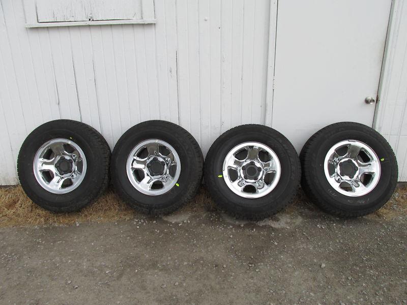 A set dodge 17" chrome wheels and tires - 5 lug wheel (oem)