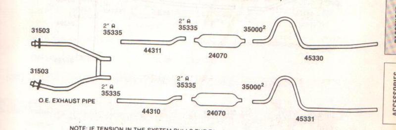 1965-1966 ford mustang dual exhaust system, 304 stainless, hipo models only