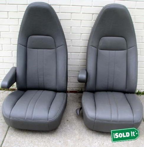 2 new chevy express/gmc savanna 2010-2013 van lh drivers gray vinyl bucket seat