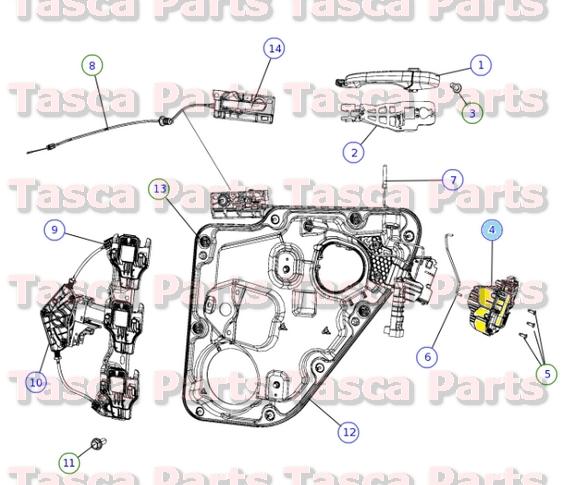 Oem left side lh rear door latch dodge journey jeep grand cherokee #4589699af