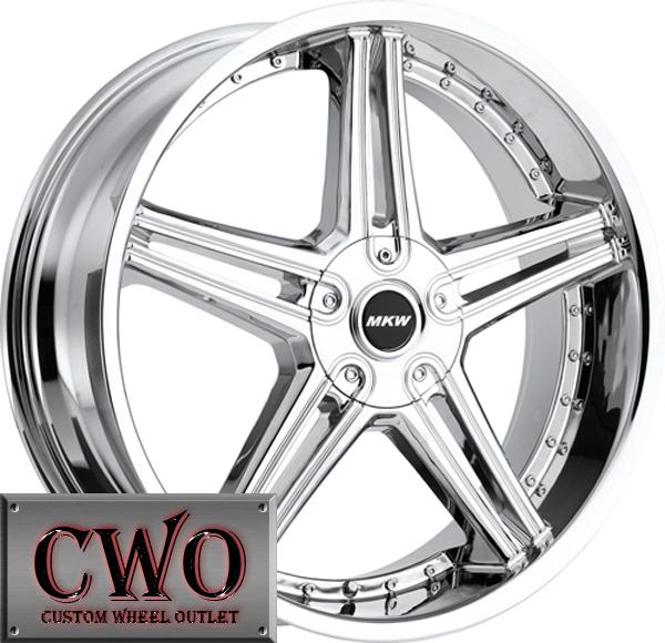 22 chrome mkw m104 wheels rims 5x112/5x114.3 5 lug mercedes audi honda nissan