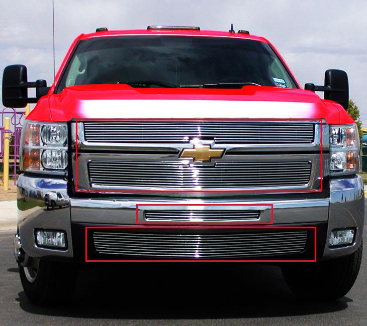 Viogi fit:07-10 silverado 2500hd/3500 combo billet grille