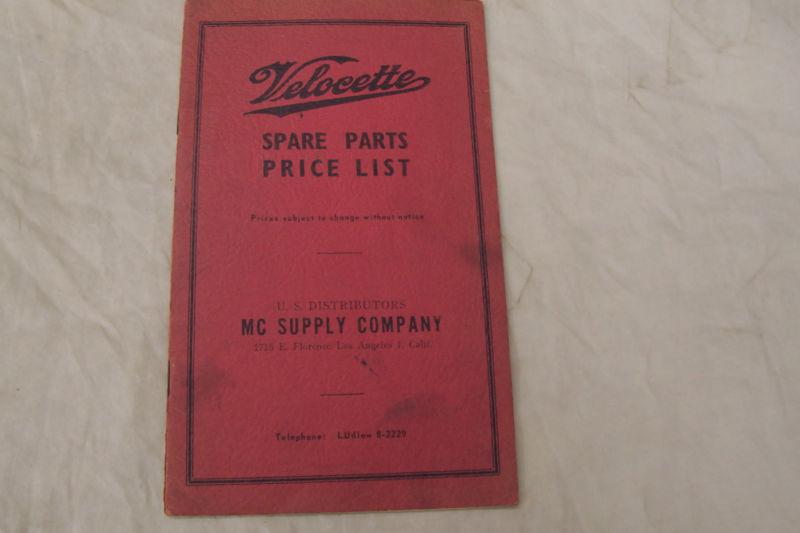 Velocette price list scta  bmw ossa bsa norton  ajs matchless triumph 