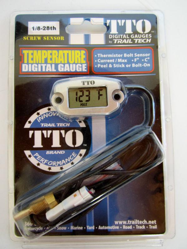 Trail tech tto temperature meter digital gauge 1/8x28 bspp screw sensor silver