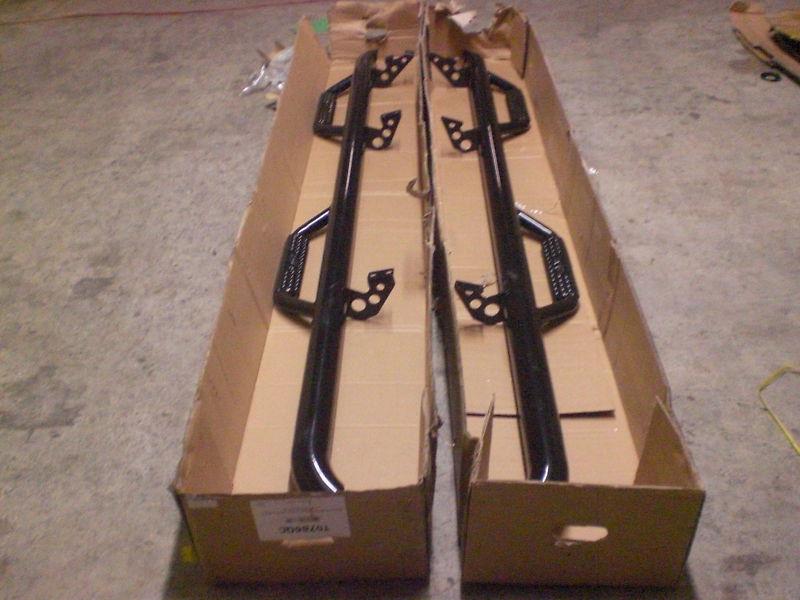 07-12 toyota tundra nerf bars double cab 6.6' bed black powder coat t0786qc