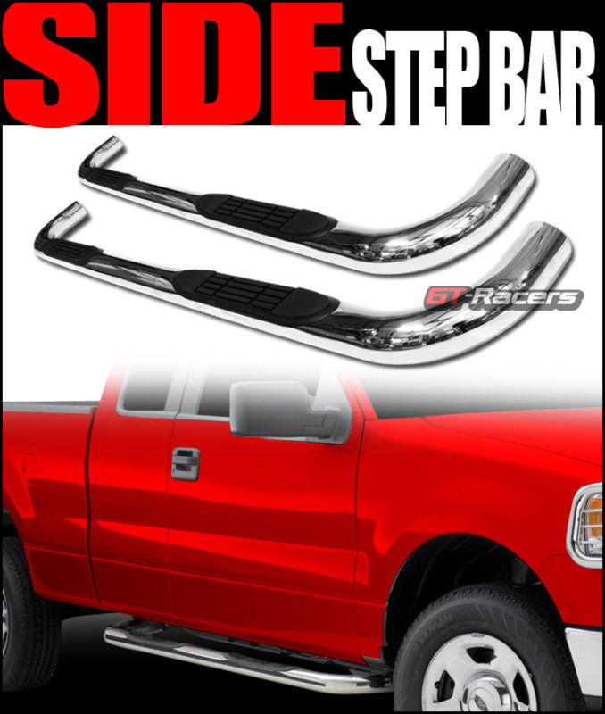 3" t-304 side step nerf bars rail running board 2004-2008 ford f150 crew cab cs2