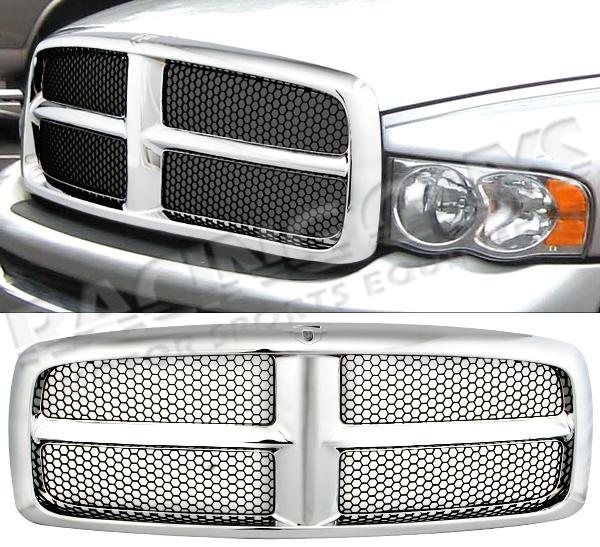 02 03 04 05 dodge ram pickup 1500 2500 3500 chrome/black style front grille