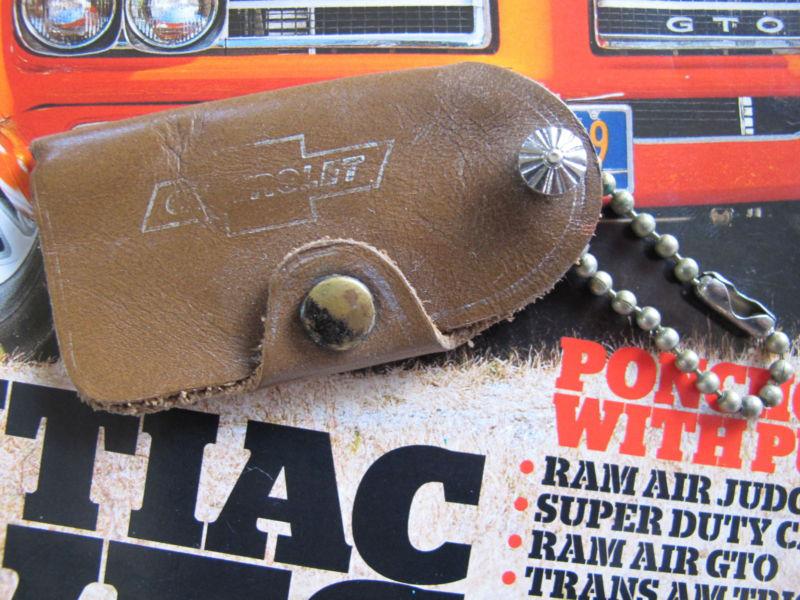 4 vintage chevrolet oldmobile leather  key holder fob accessory hot rod ratrod 