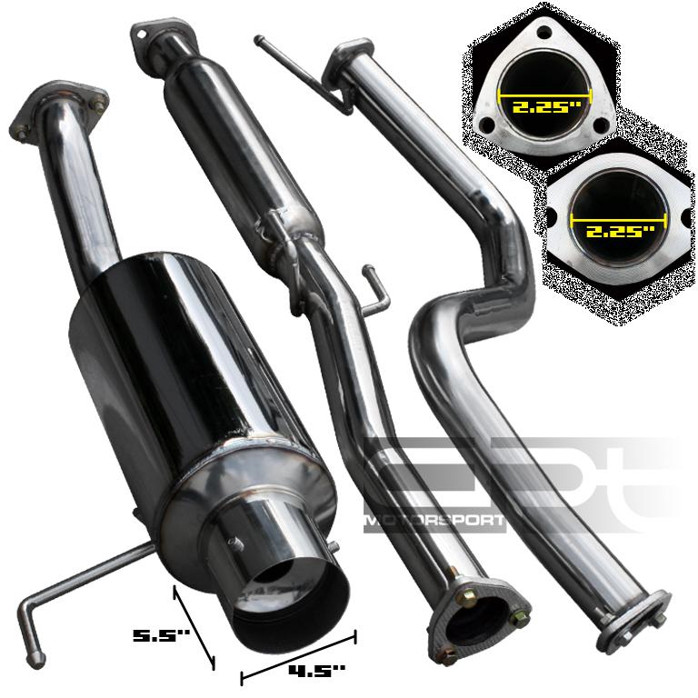 Honda civic eh2/eh3 3 door hatchback stainless catback exhaust muffler 4.5" tip