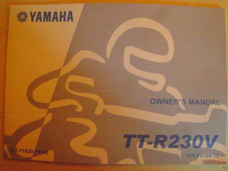 Yamaha tt-r230v dirt bike factory owner's manual 2006