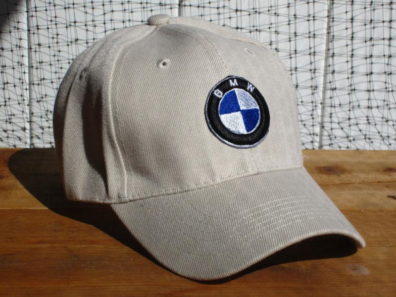 New nwt bmw classic logo tan baseball golf fishing driving hat cap automobile nr