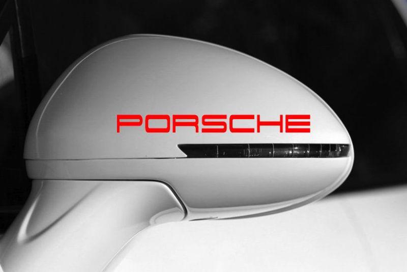 Porsche carrera red mirror kit logo 991 997 996 emblem decal sticker 911 c4 c2 