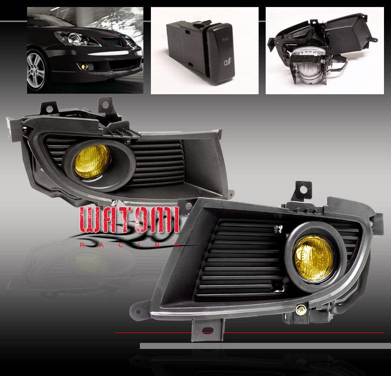 04-05 mitsubishi lancer ralliart jdm fog lights yellow