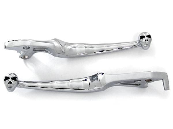 Chrome clutch + brake skull hand levers for 1998-2004 suzuki intruder 1500