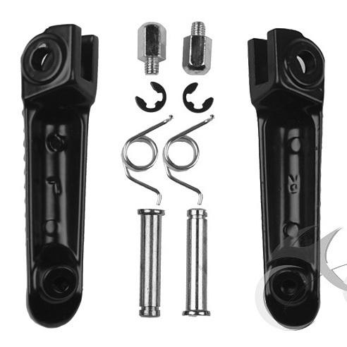 Front black footrest footpeg pegs left right f yamaha r1 r6 1998-2012 r6s 06-08