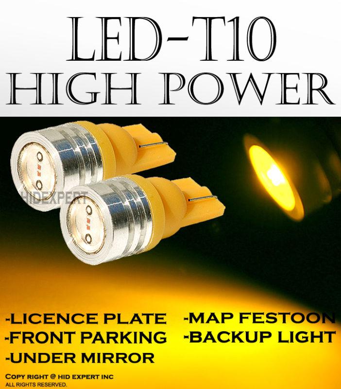 1 pair fast ship high power t10 168 led amber license plate bulbs ec2 abls dot