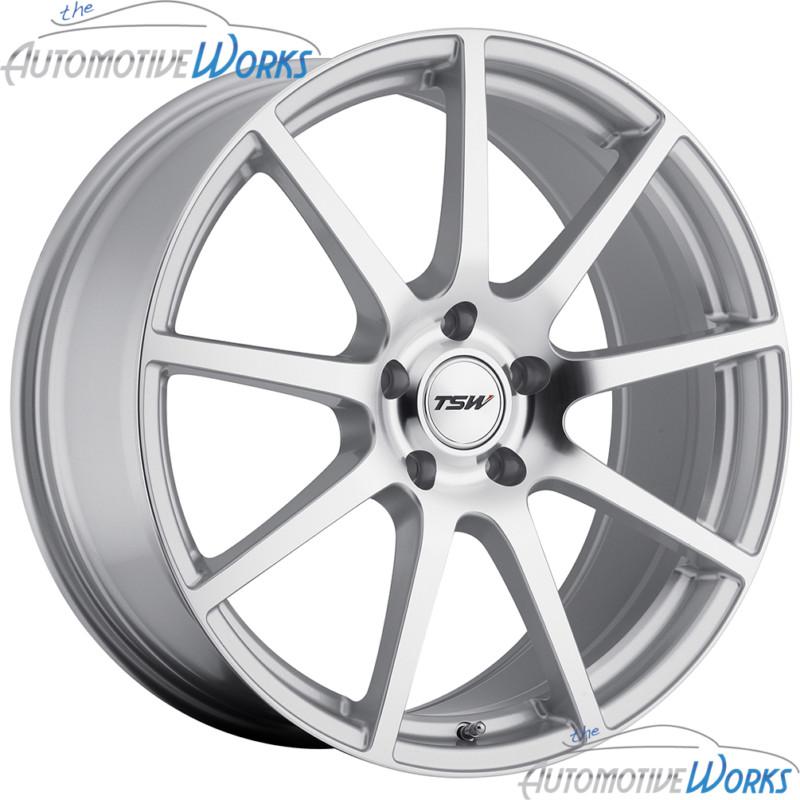 1 - 19x8 tsw interlagos 5x112 +45mm silver mirror rim wheel inch 19"