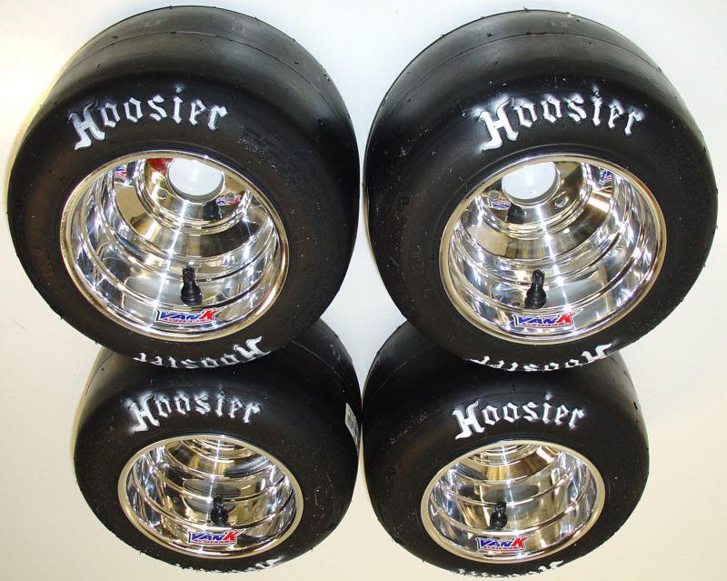 Sell Set of New Hoosier Racing Go Kart Tires & New Vank Polished Wheels ...