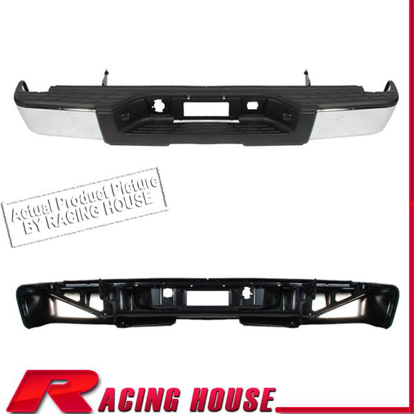 Rear step bumper bar w/ pad 07 08-11 silverado sierra 1500 chrome no sensor hole