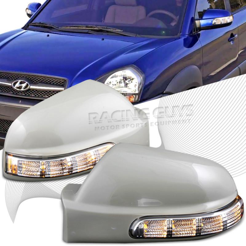 Fit hyundai tucson 05-09 led lights mirror covers set gl gls se lx 2dr 4dr pair