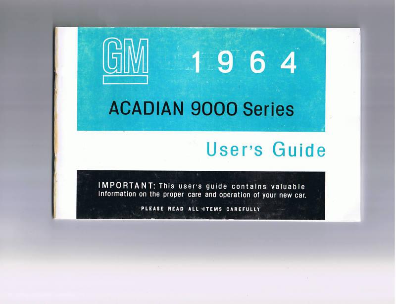 1964 acadian (pontiac of canada)  owners  manual, new, unreserved