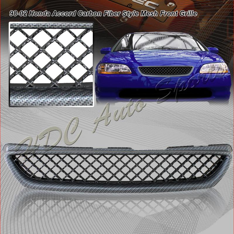 1998-2002 honda coupe jdm carbon fiber paint mesh style front hood grille grill