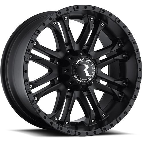 20x9 black raceline octane (996b) wheels 8x180 +18 lifted chevrolet