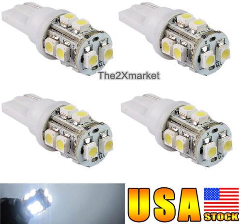 Brand new 4pcs t10 168 194 car white led 10smd light bulbs lamp side wedge 12v