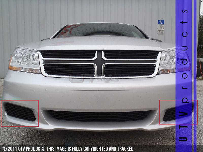 2011 - 2013 dodge avenger billet grille fog light kit black 2pc side vent  