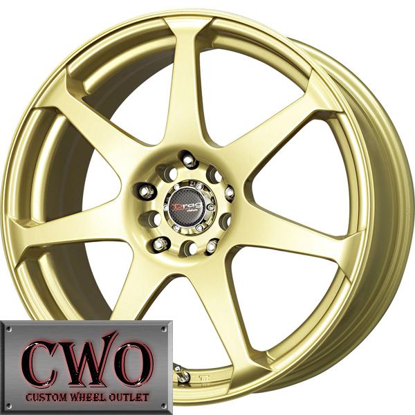 17 gold drag dr-33 wheels rims 5x100/5x114.3 5 lug civic mazda 3 6 wrx accord tc