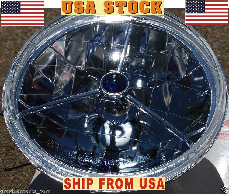 Motorcycle blue dot headlight 7 inch diamond cut trillient+pilot light +h4 - usa